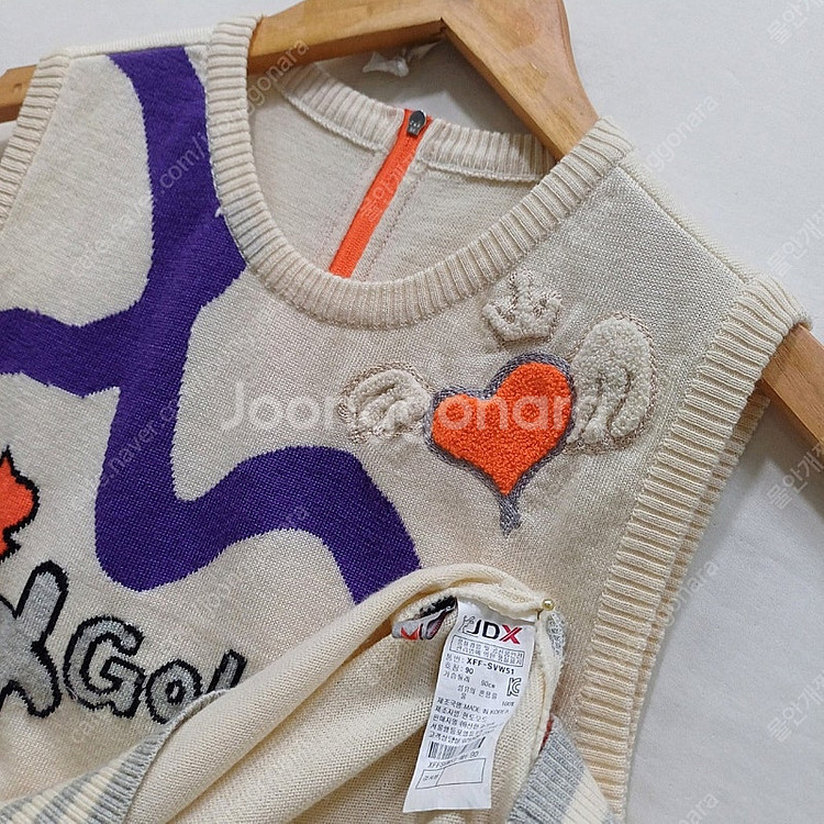 택포 JDX 골프 울 라운드 니트 조끼 민소매 나시 여성 S 순모 사랑봉봉--2