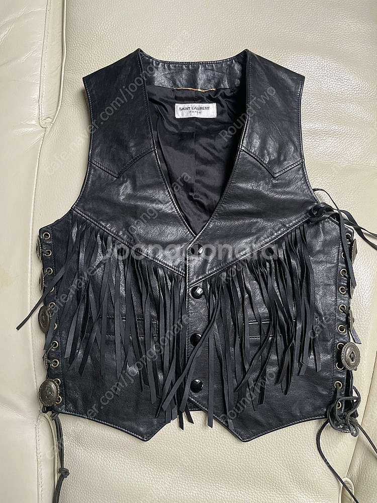 Saint Laurent Fringe Leather V...--0