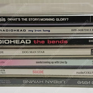 브릿팝밴드 음반 CD 7개 (라디오헤드Radiohead, 오아시스Oasis, 스웨이드Suede, 버브Verve)