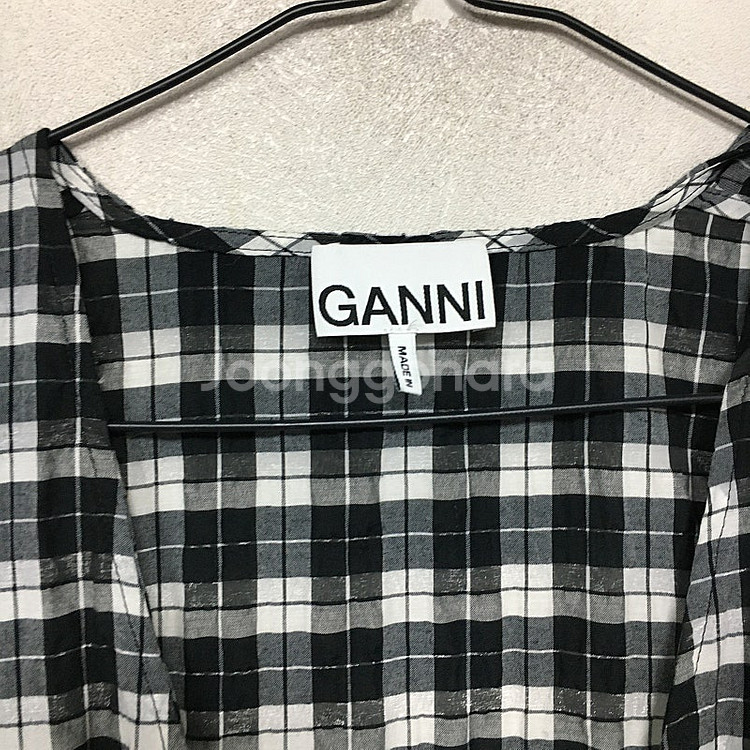 GANNI 가니 시어서커 랩 원피스 34--2