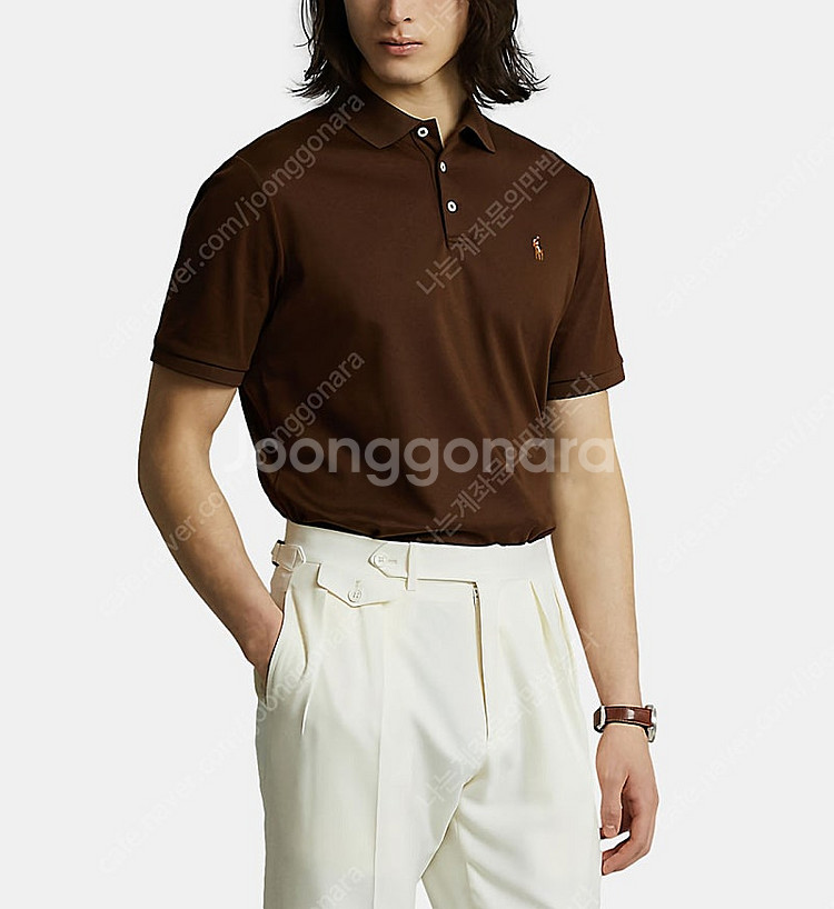 폴로 랄프로렌 백화점판 소프트 터치 코튼 PK 카라티 폴로티 커스텀 슬림핏 L--1