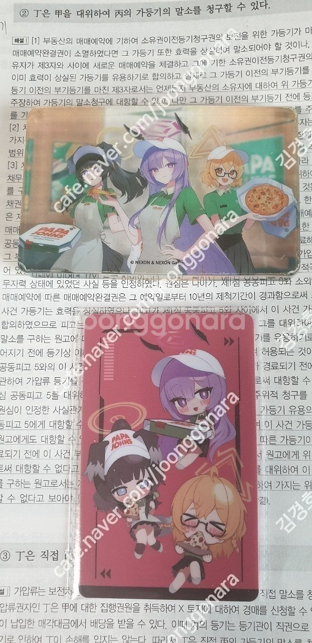블루아카이브 파파존스 코롯토 포토카드 팝니다.--0