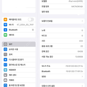 아이패드 미니 6세대 64g wifi 팝니다