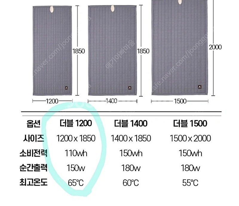꼼지락 탄소온열매트 1200 더블사이즈 12V 시거잭 ...--4