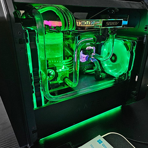 ANTEC CUBE RAZER EDITION ITX 커스텀수냉PC '타노스' 몬스타기어 제품 팝니다