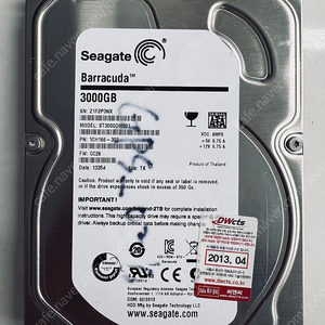 ***** [팝니다] 시게이트 바라쿠다 3TB 3.5인치 하드디스크(7200rpm) / Seagate Barrcuda 3TB(10개) *****