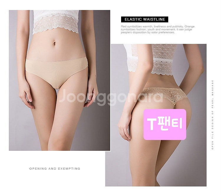 노라인 레이스 결합 티팬티 여성팬티 free 5종 판매--1