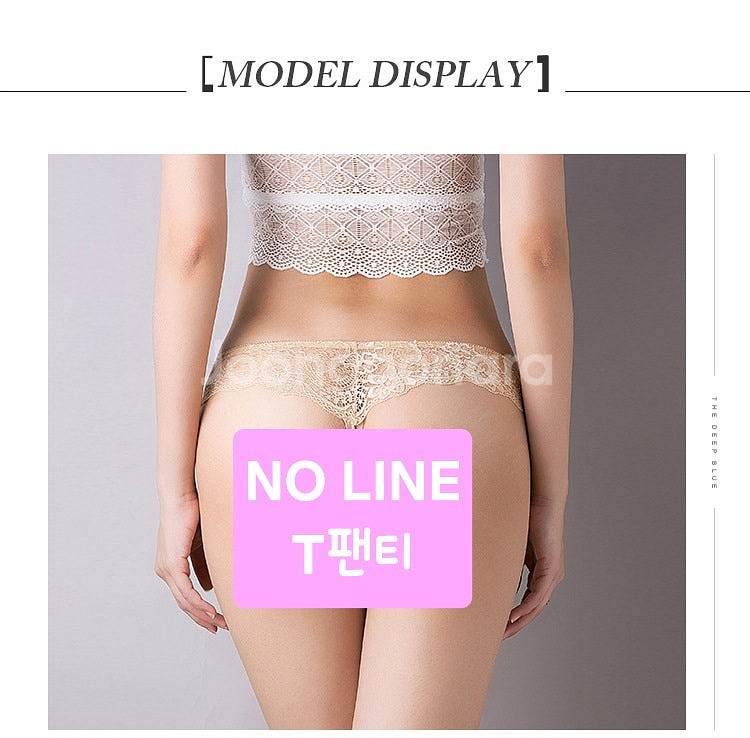 노라인 레이스 결합 티팬티 여성팬티 free 5종 판매--2