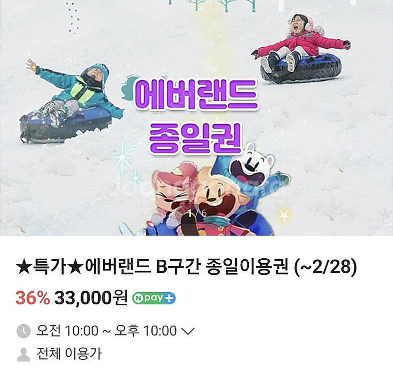 에버랜드 종일권--1