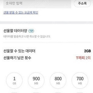 SKT 데이터 1기가 1800원