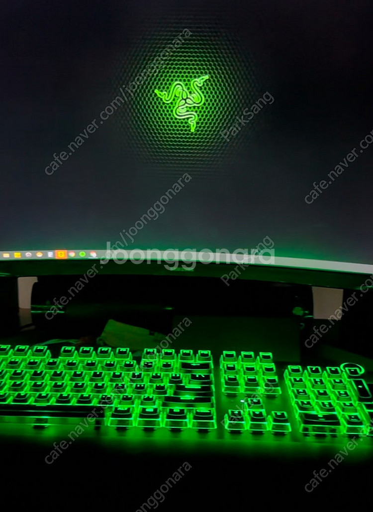 레이저 헌츠맨 v2 리니어 키보드 + 레이저 바실리스크 마우스 팜--3