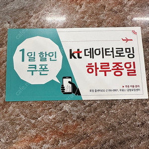 KT데이터로밍쿠폰 1일권 1장