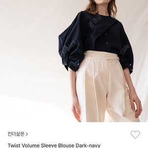 킨더살몬 Twist Volume Sleeve Blouse Dark-Navy