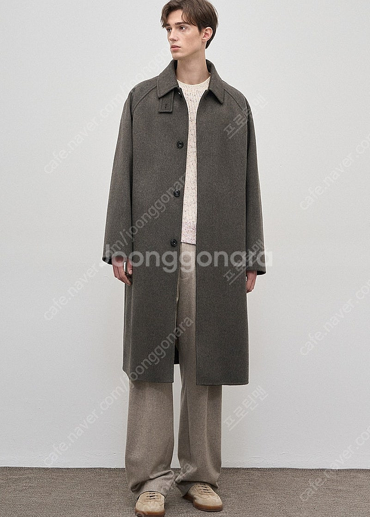 타임옴므 23FW 캐시미어 블렌드 발마칸 코트 105사...--1