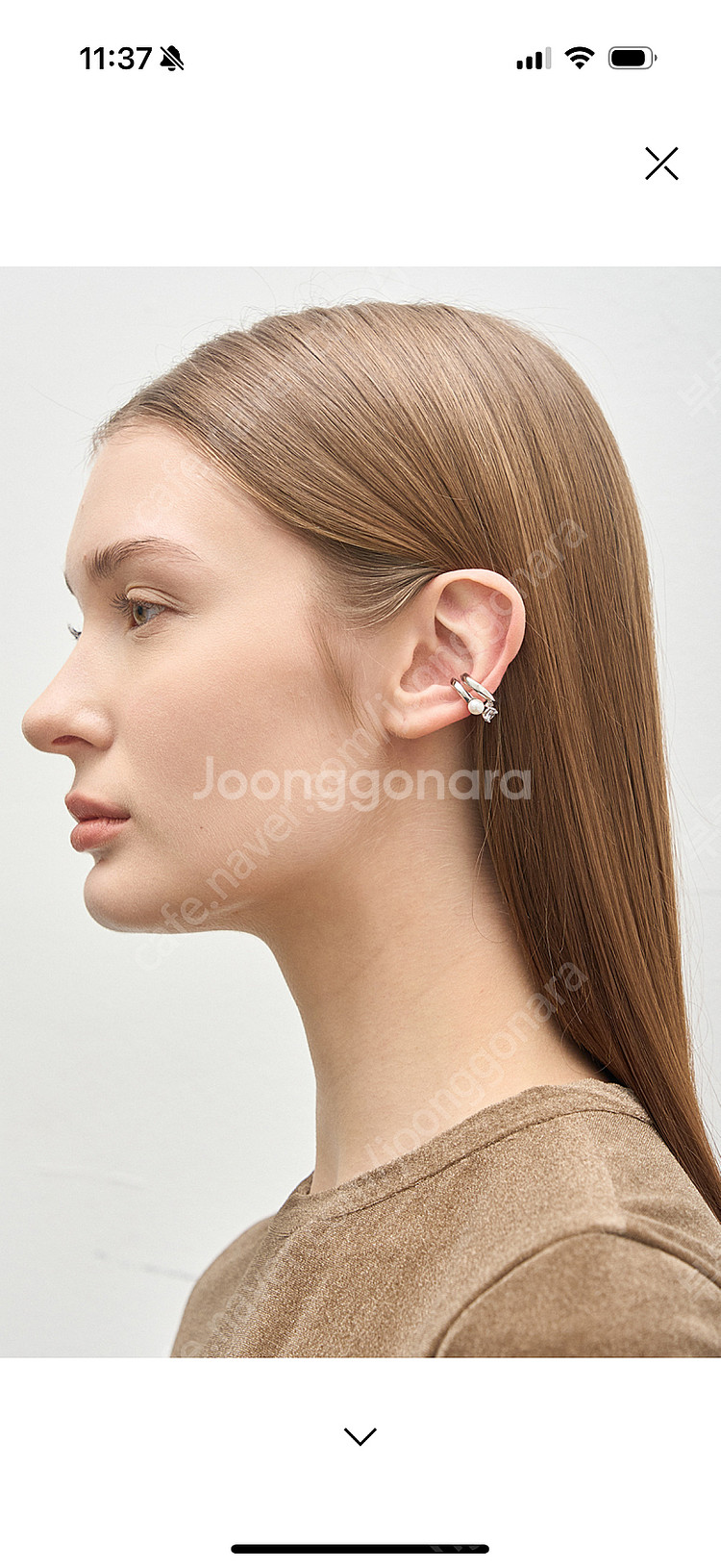 한섬 시스템 25년 펄&크리스탈 이어커프(새상품)--7