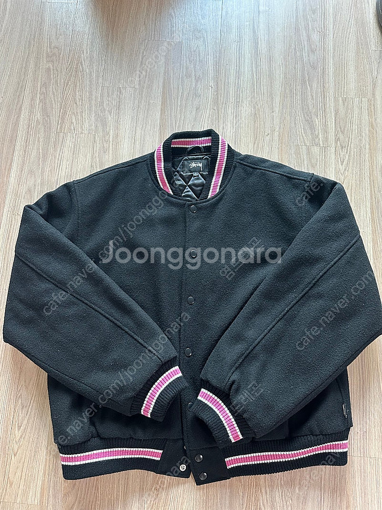 스투시 S 토크 멜튼 바시티자켓 블랙--0