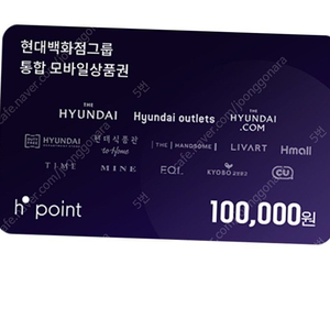 Hpoint 10만원 x 5