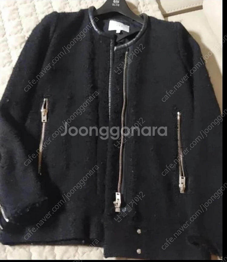이로 부클 가죽트리밍 자켓--1