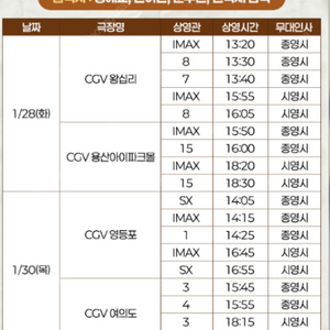 검은수녀들 무대인사 / 용산CGV 일반관(15관) 1/28(화) 정가양도