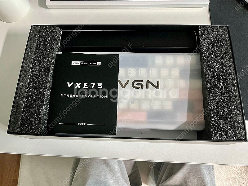 Vxe75 화이트 아이스베리축 풀알루 키보드--2