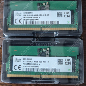 느트북 DDR5 4800 8Gb 메모리 2EA 판매합니다.