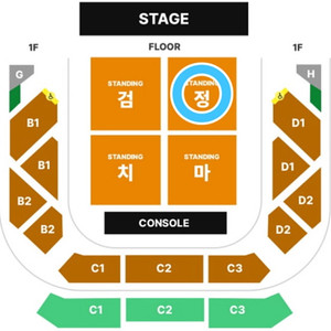 검정치마 정구역 140번대 스탠딩 토요일 중콘 2/8 명당 앞자리 양도 판매 검구역 콘서트 단독공연