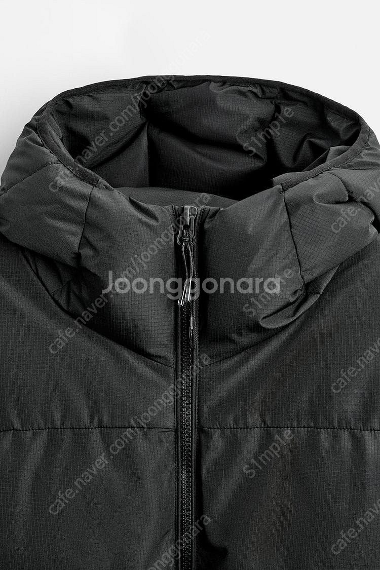 [새상품] ZARA 남성 후드 패딩 점퍼 자라 블랙--2