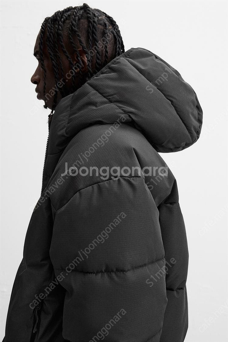 [새상품] ZARA 남성 후드 패딩 점퍼 자라 블랙--9