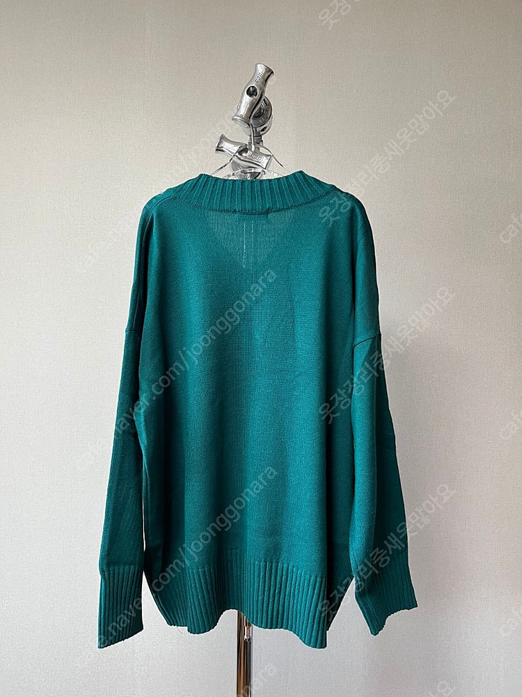 남자 브이넥 니트 민트+그린 이미지