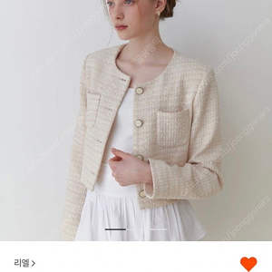 (새상품) 리엘 트위드 자켓 베이비핑크 Pound tweed jacket