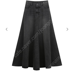 후왓웨어 플레어 데님 맥시 스커트 M whowhatwear flare denim maxi skirt