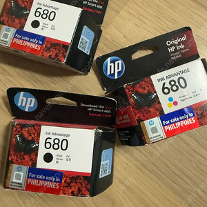 hp 680 잉크 블랙 , 삼원색 컬러 , 개당 6000원