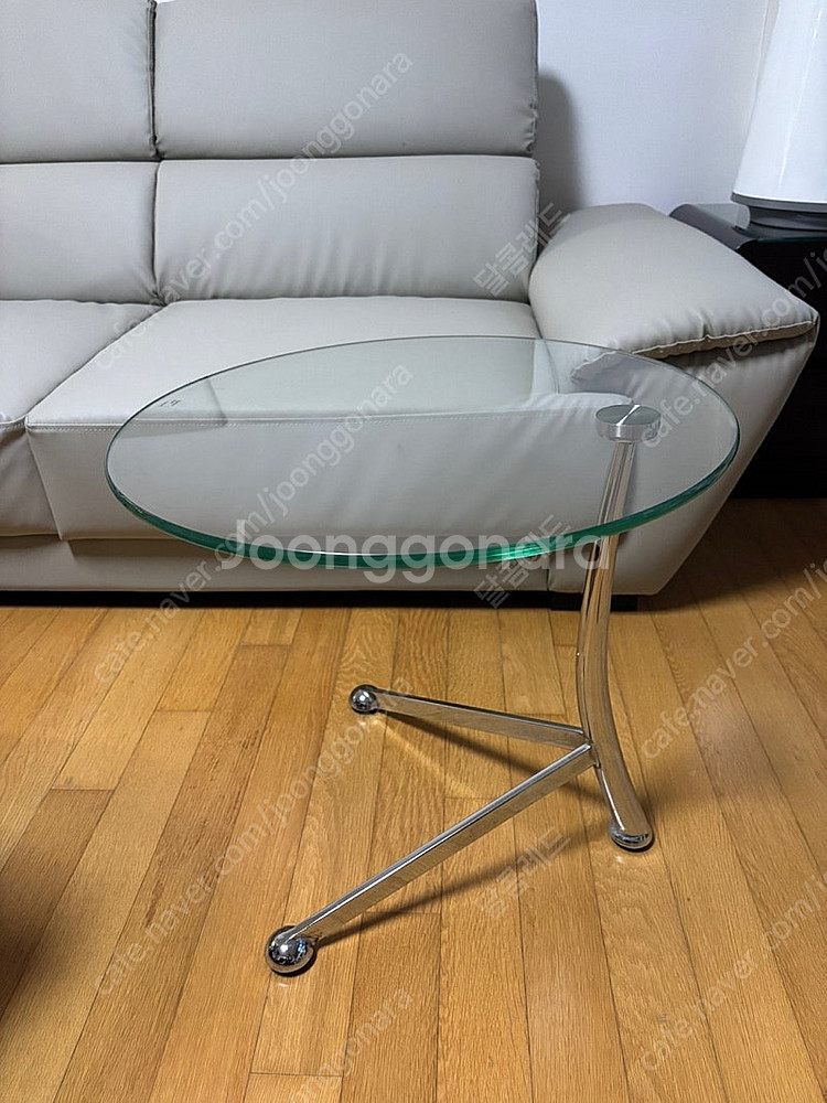 쏘홈 Tempered Glass 원형 사이드테이블--0