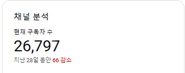 유튜브 채널 26700명 구독자 한국 채널 판매합니다....--2