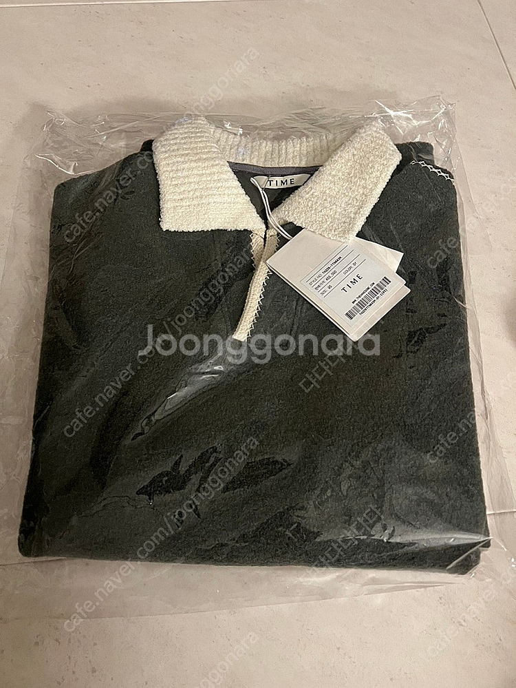 타임옴므 / 23fw 울 블렌드 부클 카라 니트/ 95--6