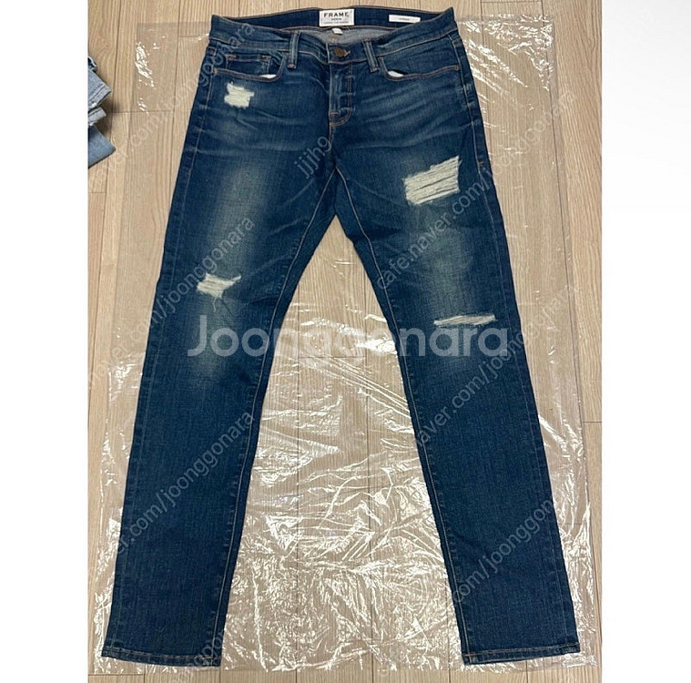 FRAME DENIM 디스트로이드 데님 스트레이트 진--0