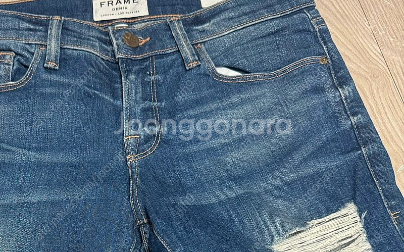 FRAME DENIM 디스트로이드 데님 스트레이트 진--2