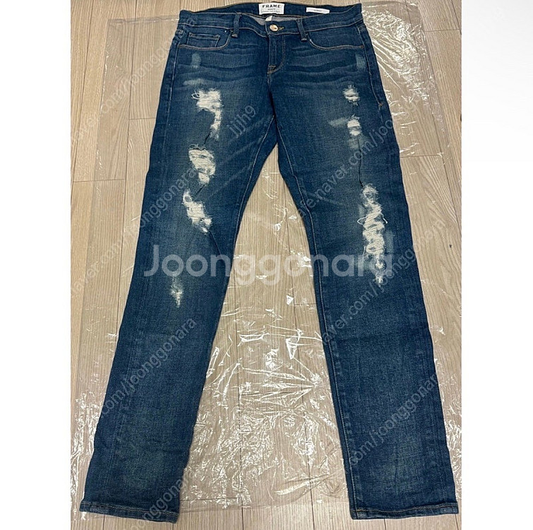 FRAME DENIM 디스트로이드 데님 스트레이트 진--5