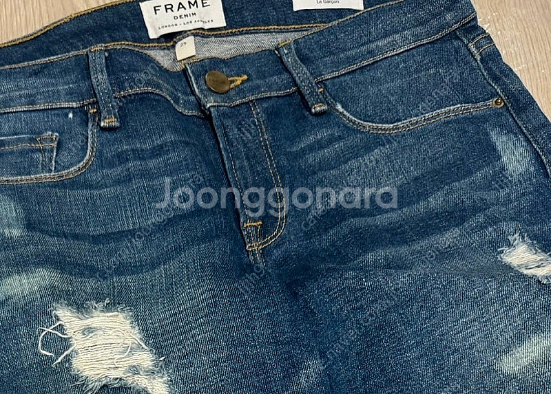FRAME DENIM 디스트로이드 데님 스트레이트 진--7
