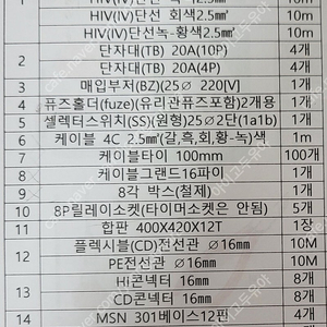 전기기능사 실기재료