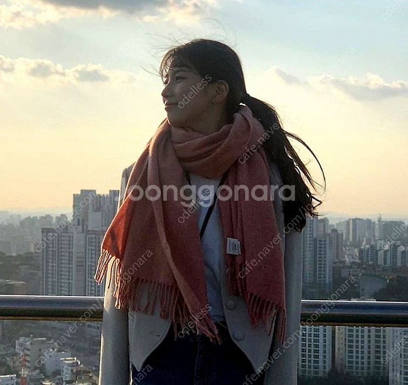 아크네 머플러 캐시미어 100% 페일 핑크--1