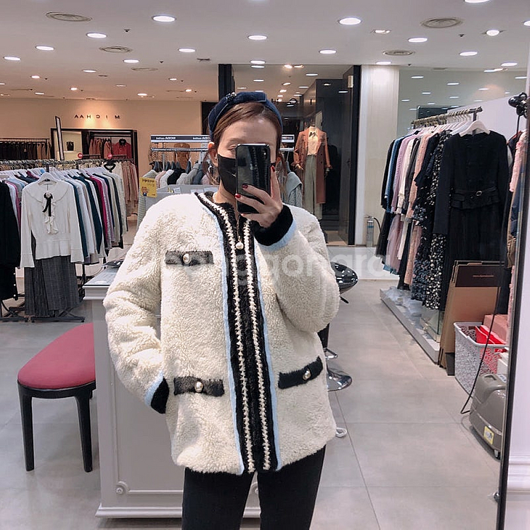 레니본 79만원데 진주 샤넬 무스탕 코트--0