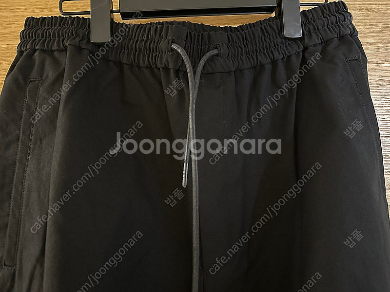 준지 코튼 와이드핏 팬츠 블랙 44--1