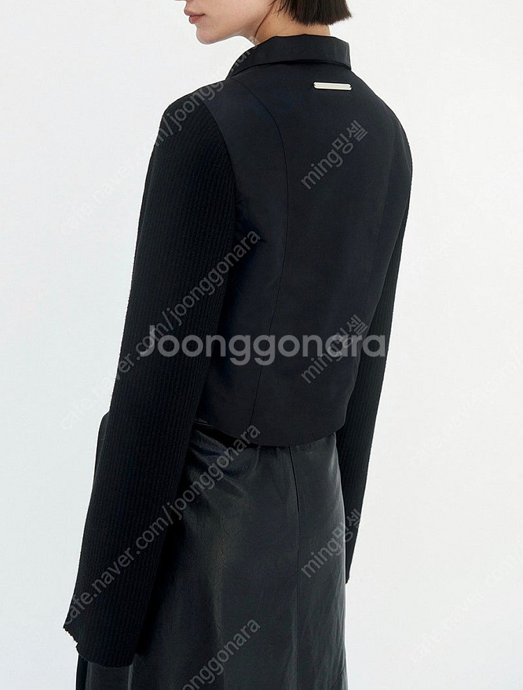 트리밍버드 Knit sleeve cropped jack...--1