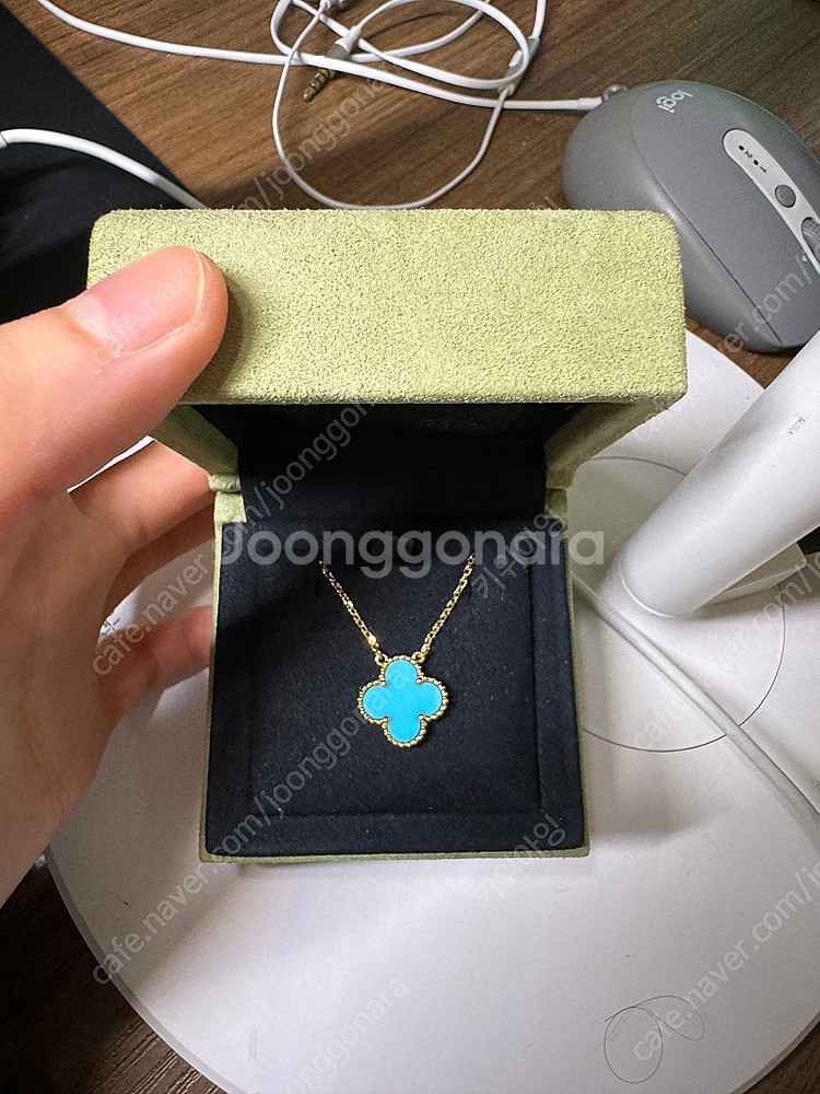 반클리프 빈티지 알함브라 터콰이즈 목걸이--0