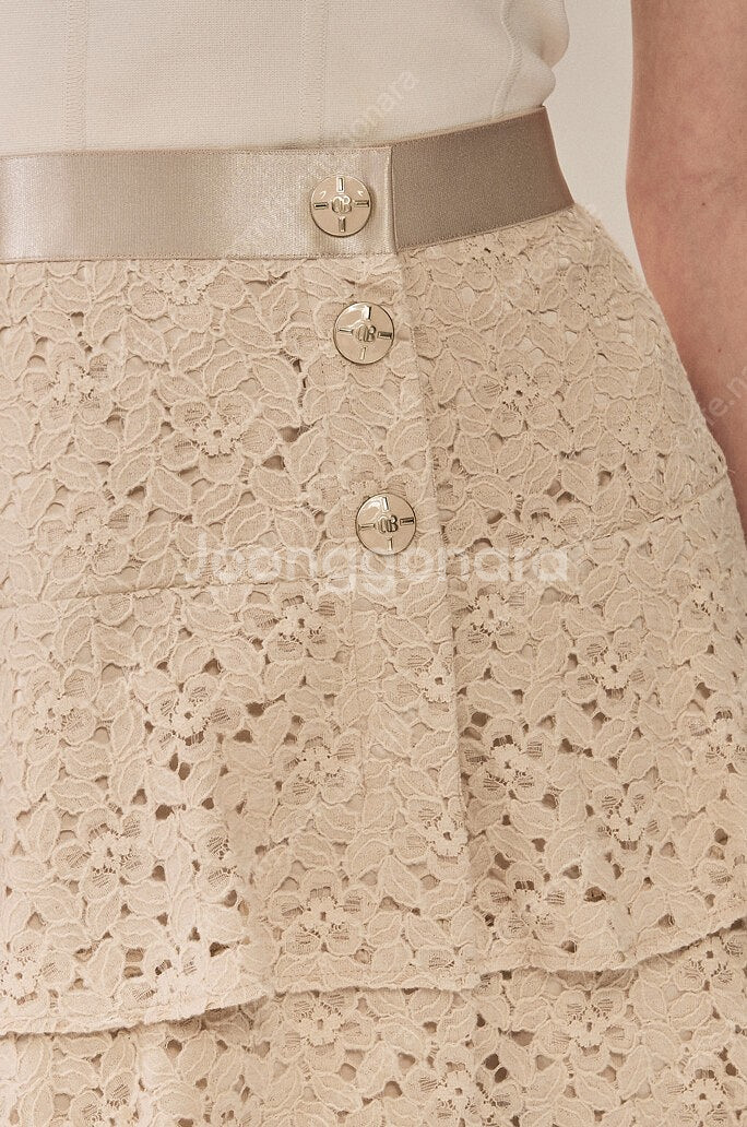 한섬 오브제[새옷]밴딩 레이어드 티어드 스커트(정상가62.5)--2