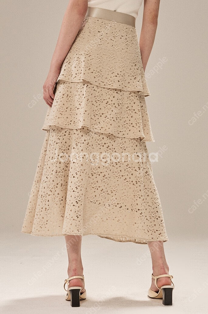 한섬 오브제[새옷]밴딩 레이어드 티어드 스커트(정상가62.5)--3