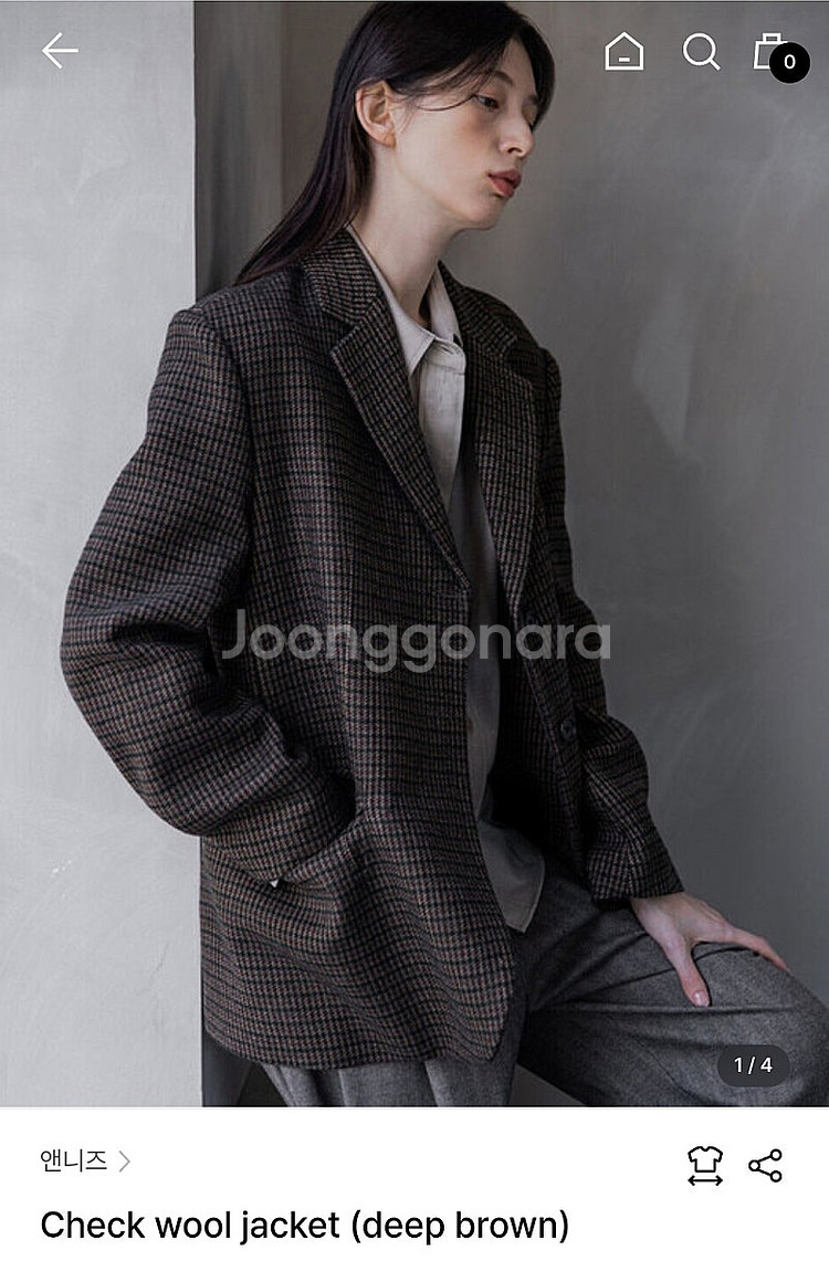 앤니즈 체크 울 자켓 Check wool jacket--0