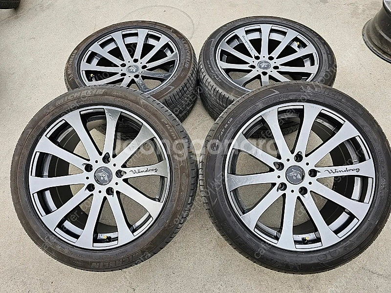 Bmw f10 5시리즈용 윈드래그 18인치 역조휠타이어셋 팝니다.--0
