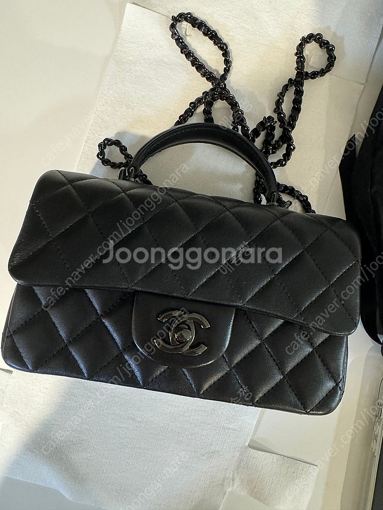 샤넬탑핸들 뉴미니 쏘블랙--0